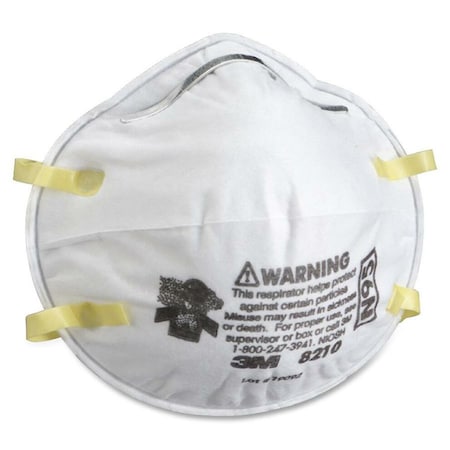 3M Sanding Respirator, N95, Molded, Dual, Non-Adjustable, M 8210PA1-A