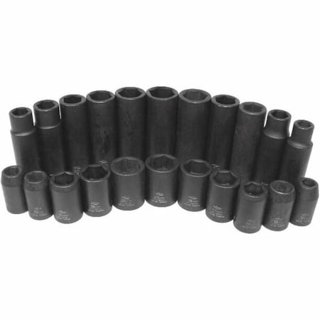 K Tool International Impact Socket, Deep, 6 pt., 1/2"Drive, 15mm KTI-38215