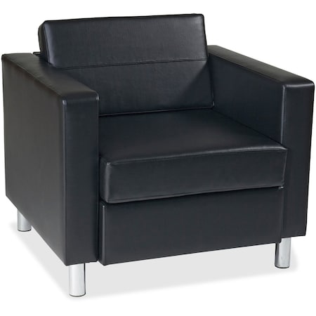 Ave 6 Collection: Pacific Arm Chair, Black Back, 32 in W 30-1/2" L 29-1/2" H, Fixed Arms, Vinyl Seat PAC51-V18