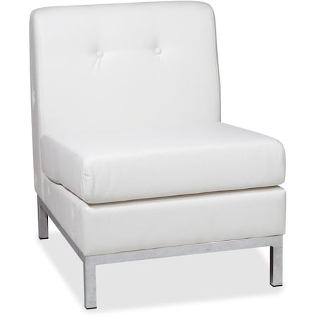 Ave 6 Collection: Wall Street Chair, White Back, 23 in W 28" L 31" H, Armless, Leather Seat WST51N-W32