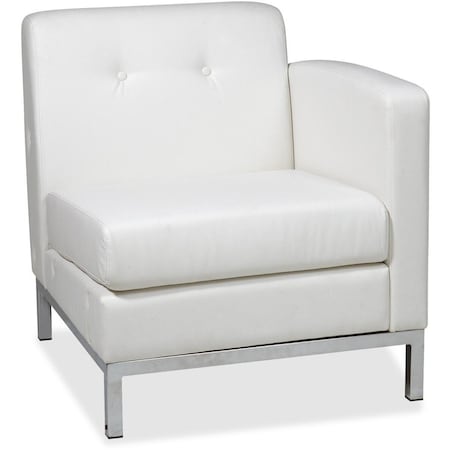 Ave 6 Collection: Wall Street Arm Chair, White Back, 27 in W 28" L 31" H, Built-in Arms, Leather Seat WST51RF-W32