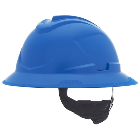Msa Safety V-Gard C1 Full Brim, Non-Vented, Fas-Trac III, Type 1, Class E, Blue 10215839