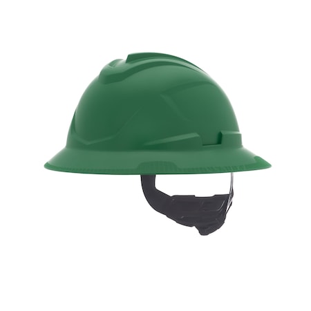 Msa Safety V-Gard C1 Full Brim, Non-Vented, Fas-Trac III, Type 1, Class E, Green 10215840
