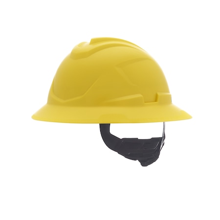 Msa Safety V-Gard C1 Full Brim, Non-Vented, Fas-Trac III, Type 1, Class E, Yellow 10215841