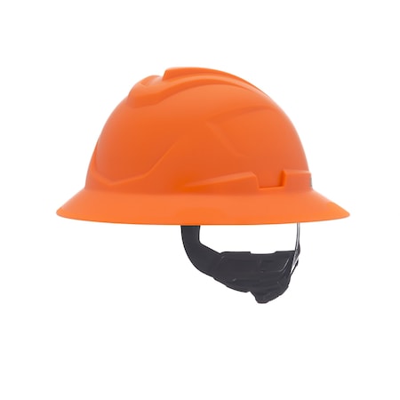 Msa Safety V-Gard C1 Full Brim, Non-Vented, Fas-Trac III, Type 1, Class E, Hi-Viz Orange 10215842