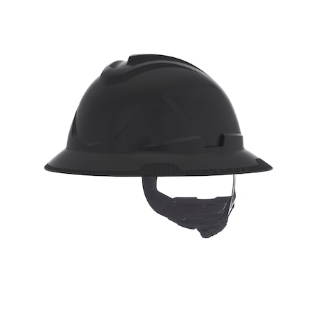 Msa Safety V-Gard C1 Full Brim, Non-Vented, Fas-Trac III, Type 1, Class E, Black 10215844