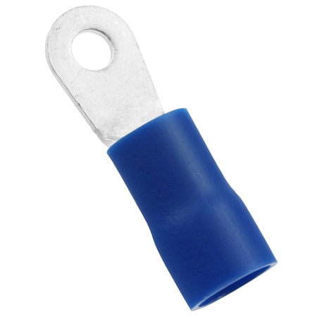 Panduit Ring Terminal, #10 Stud Size, 6 AWG, 600 V, Vinyl Insulated, Blue, 25 PK EV6-10R-Q