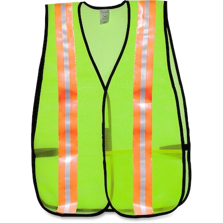 Mcr Safety Safety Vest, Mesh, Lime 81008