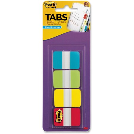 Post-It Tabs, Post-It, Solid, 1", AsSilvert 686ALYR1IN