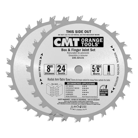 Cmt Box/Finger Joint Set 8" dia, 5/8" Bore 230.224.08