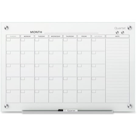 Quartet 3ft.x2ft Glass Magnetic Calendar Board GC3624F