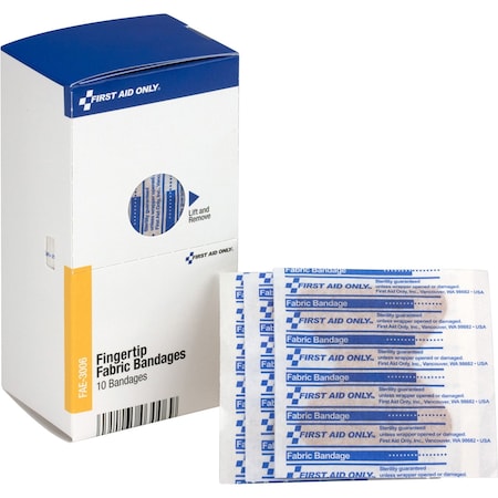 First Aid Only Fingertip Fabric Bandages, Beige, PK10 FAE3006