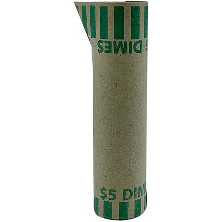 Coin-Tainer Coin Wrapper, Tube, Dimes, PK1000 PQP20010