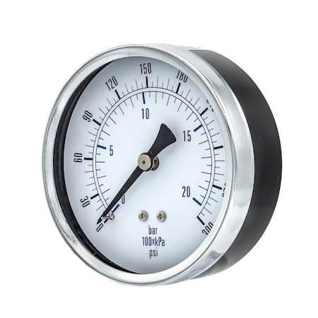Pic Gauges 3 1/2 in Dial, 1/4 in NPT Male Center Back Location, Black Steel Case Material 102D-354H