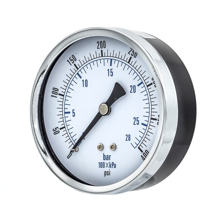 Pic Gauges 3 1/2 in Dial, 1/4 in NPT Male Center Back Location, Black Steel Case Material 102D-354I