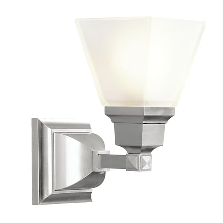 Livex Lighting Mission 1 Light Brushed Nickel Wall Sconce 1031-91