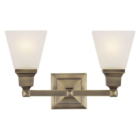 Livex Lighting Mission 2 Light Antique Brass Bath Vanit 1032-01