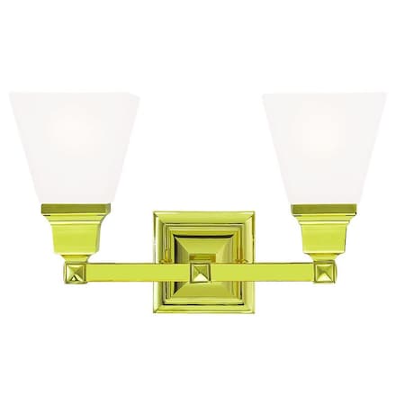 Livex Lighting Mission 2 Light Polished Brass Bath Vani 1032-02
