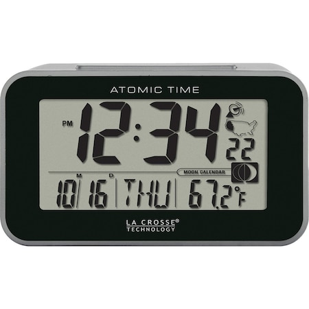 La Crosse Technology Atomic Dgtl Alarm Clock, Indoor Temp 617-1270