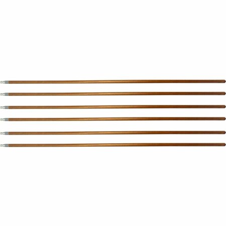 Genuine Joe Threaded Metal Handle, Natural, Metal, PK6 GJO37061CT