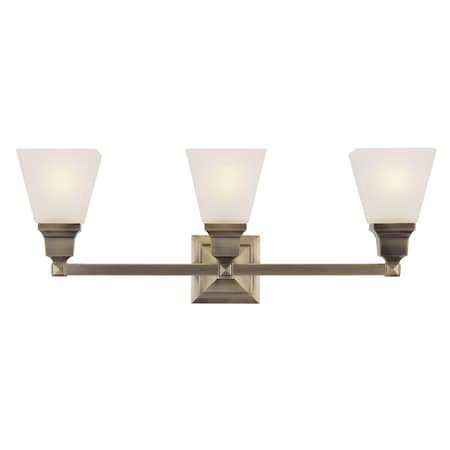 Livex Lighting Mission 3 Light Antique Brass Bath Vanity 1033-01
