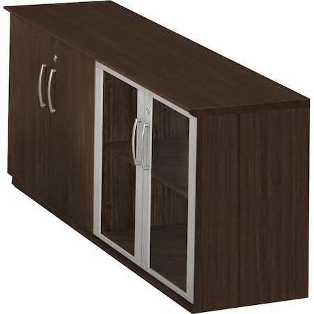 Mayline Low Wall Cabinet, Medina, w/Doors, Mocha MVLCLDC