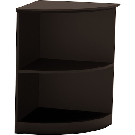 Mayline Round Corner Bookcase, Medina Qrtr, Mocha MVBQ2LDC