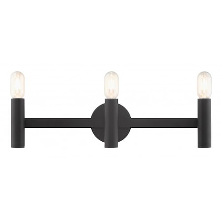 Livex Lighting Black ADA Vanity Sconce, 3 Light 10343-04
