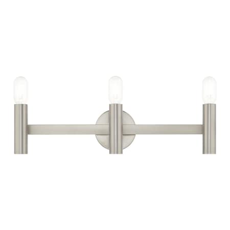 Livex Lighting Copenhagen 3 Light Brushed Nickel ADA Bath Vanity 10343-91