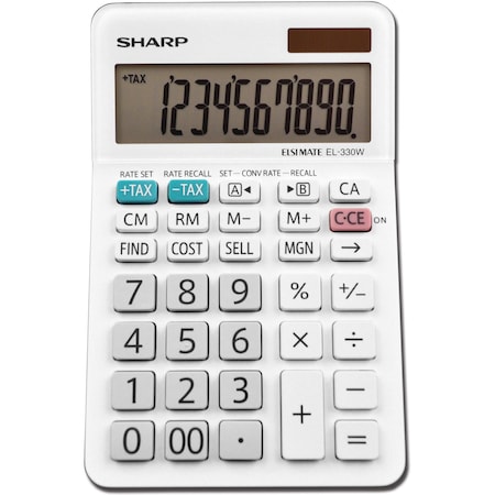 Sharp Calculator, Desktop, 10-Digit, We EL330WB