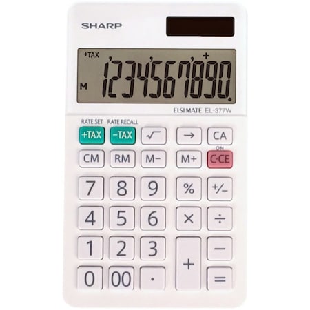 Sharp Calculator, Pocket, 10-Digit, We EL377WB