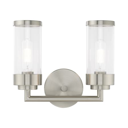 Livex Lighting Hillcrest 2 Light Brushed Nickel Bath Va 10362-91