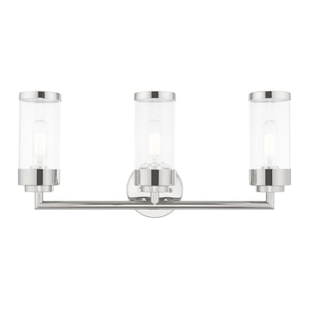 Livex Lighting Hillcrest 3 Light Polished Chrome Bath V 10363-05