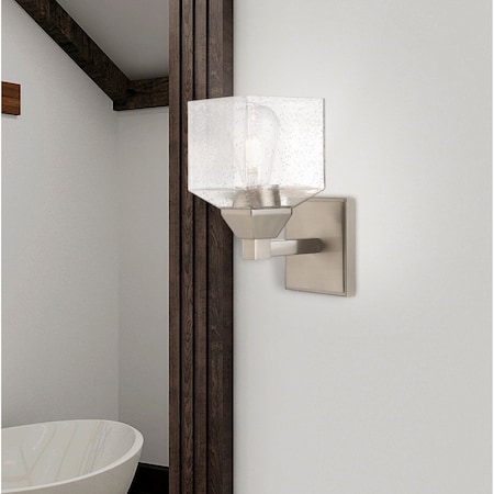 Livex Lighting Aragon 1 Light Brushed Nickel Wall Sconc 10381-91