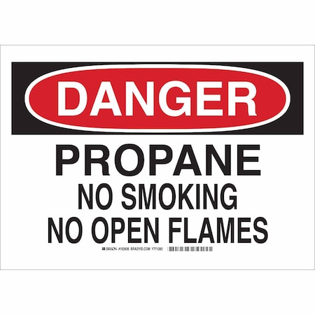 Brady No Smoking Sign, 14 in H, 10" W, Plastic, Rectangle, English, 103925 103925