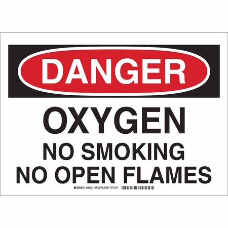 Brady No Smoking Sign, 14 in H, 10" W, Plastic, Rectangle, English, 103927 103927