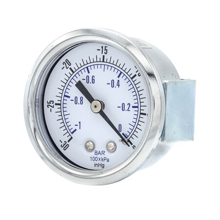 Pic Gauges 2 in Dial, 1/8 in NPT Male Back Location, Chrome Plated Steel Case Material 103D-208A