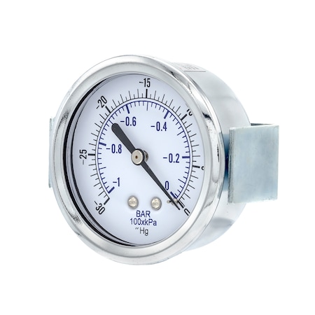 Pic Gauges 2 1/2 in Dial, 1/4 in NPT Male Back Location, Chrome Plated Steel Case Material 103D-254A