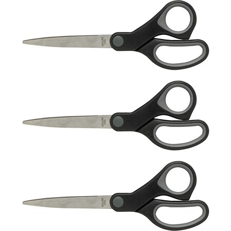Sparco Scissors, Rubber, Straight, 7", PK3 25225BD