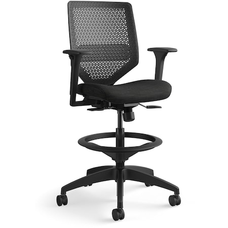 Hon Stool, Reac, Bck, w/Arms, Black SVSR1ACLC10T