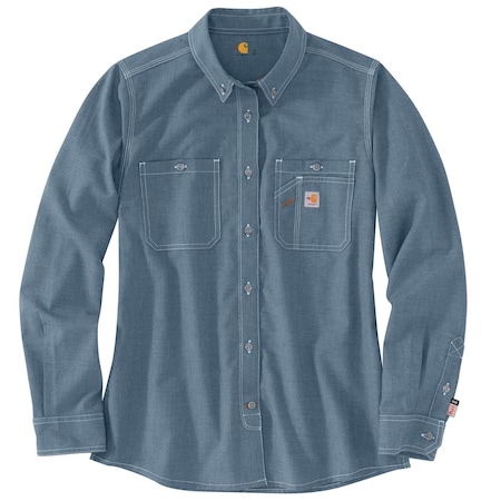 Carhartt Womens FR Force Sun Defender L/S Shirt, 4.7oz FR Twill: (50% Lensing/38% Aramid), Steel Blue, XXL  104147-437