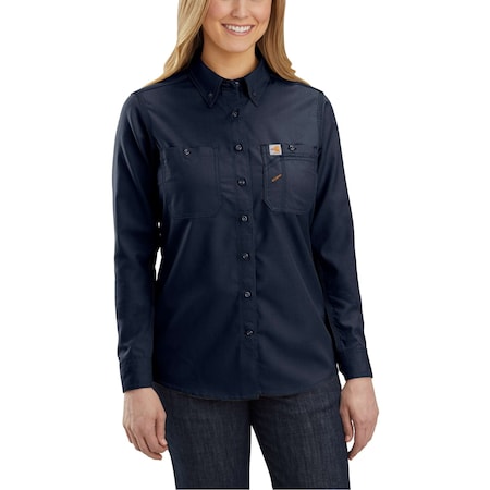 Carhartt Womens FR Force Sun Defender L/S Shirt, 4.7oz FR Twill: (50% Lensing/38% Aramid), Navy, M  104147-I26