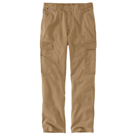 Carhartt Mens FR Rugged Flex Cargo Pant, 9.6oz 98% Cotton/2% Spandex Canvas, Dark Khaki, 33 in x 34 in 104205-DKH