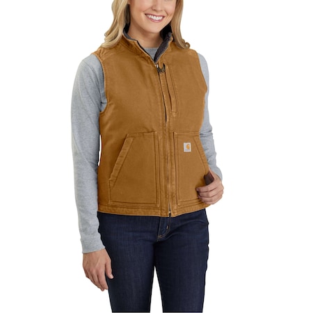 Carhartt Insulated Vest, 100% Cotton, Zipper, Brown, S 104224-211