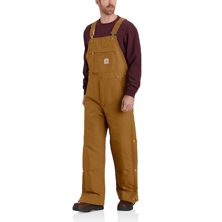 Carhartt 104393 OR4393 M LseFit FrmDck Ins Bib Ovrll, Cotton, 12 oz Fabric Weight, 31 in Inseam, Brown, 5XL 104393-BRN