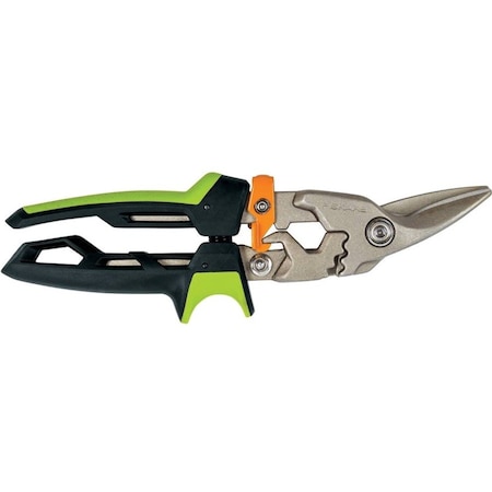 Fiskars Aviation Snips, Steel, 9-3/4 in Overall L 710610-1002