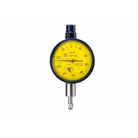 Mitutoyo Dial Indicator, 0 to 0.250 In, 0-100 1410A