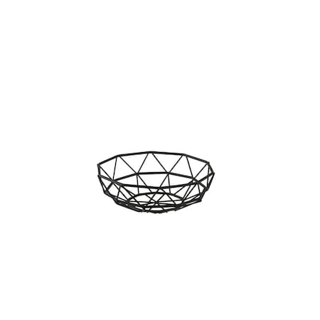 Tablecraft Round Delta Series Wire Basket, Black, 6 10462