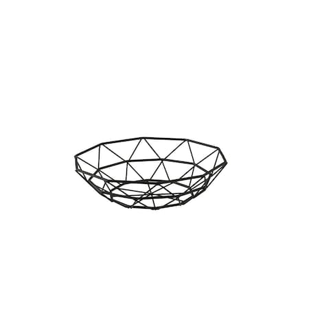 Tablecraft Round Delta Series Wire Basket, Black, 8 10463