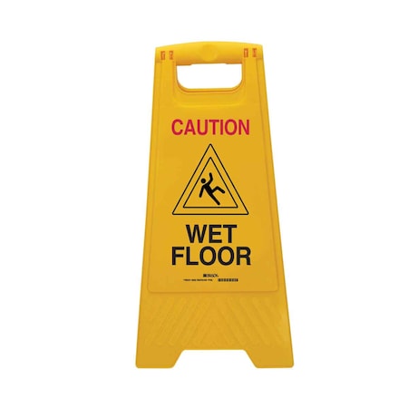Brady Warning System Floor Stand, 24-1/2" H, Plastic, Rectangle, English, 104809 104809